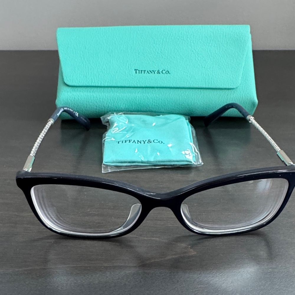 Tiffany & Co. Black Glasses with Aqua Case